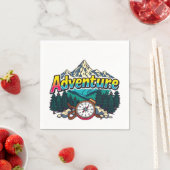 Adventure Mountain – Outdoor Hiking Nature Design Serviette (Beispiel)