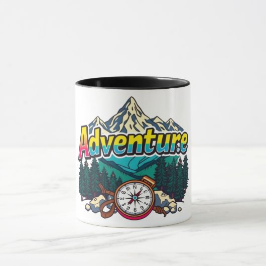 Adventure Mountain – Outdoor Hiking Nature Design Tasse (Zentrum)