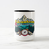 Adventure Mountain – Outdoor Hiking Nature Design Zweifarbige Tasse (Mittel)