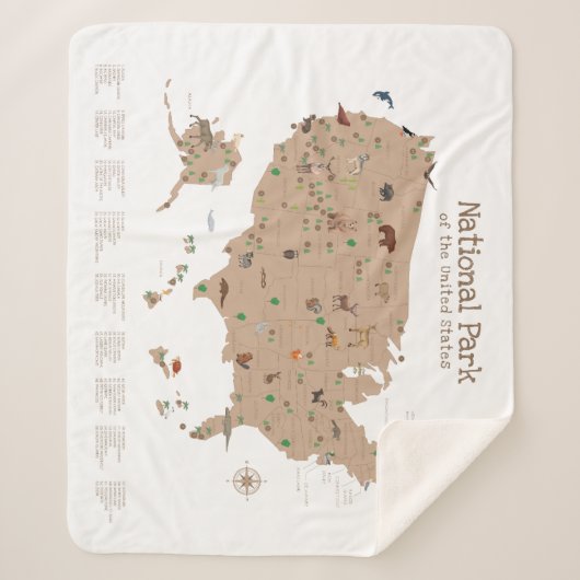 Adventure National Park Map Woodland Kinderzimmer Sherpadecke (Vorderseite)