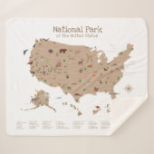 Adventure National Park Map Woodland Kinderzimmer Sherpadecke (Vorderseite (Horizontal))