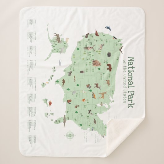 Adventure National Park Map Woodland Kinderzimmer Sherpadecke (Vorderseite)