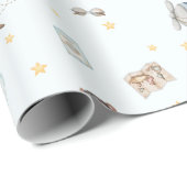 Adventure Niedlich Aviation Bear Blue Flugzeug Cus Geschenkpapier (Rolleneckpunkt)