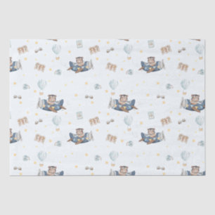 Adventure Niedlich Aviation Bear Blue Flugzeug Dec Seidenpapier