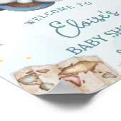 Adventure Niedlich Bear Blue Flugzeug Boy Baby Dus Poster (Ecke)