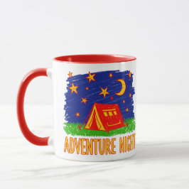 Adventure Night Camping Tent Kids Drawing Tasse