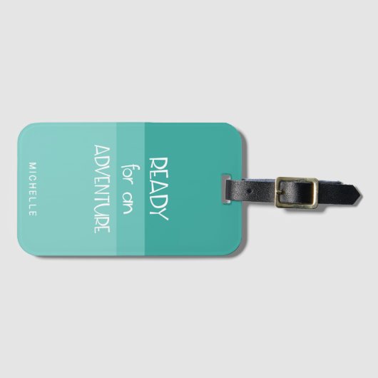 Adventure Ombre Aquamarin | Monogramm-Gepäckträger Gepäckanhänger (Vorderseite (Horizontal))