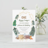 Adventure One Camper Einladung zum ersten Geburtst (Stehend Vorderseite)