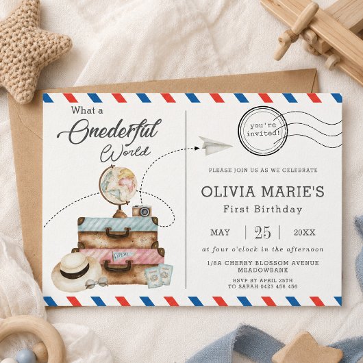 Adventure Onederery Travel Voyage Postage Mail Einladung