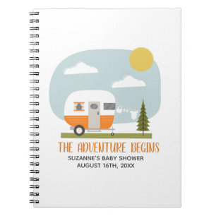 Adventure Orange Camper Baby Showbook Notizblock