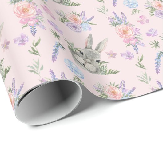 Adventure Oster Bunny Spring Pastel Blume Rosa Geschenkpapier (Rolleneckpunkt)
