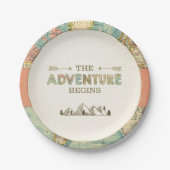 Adventure Paper Tellers Travel World Map Dusche Pappteller (Vorderseite)
