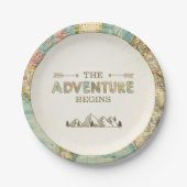 Adventure Paper Tellers Travel World Map Dusche Pappteller (Vorderseite)