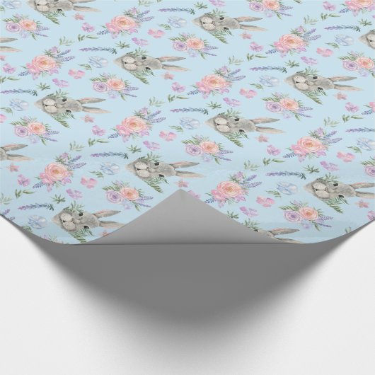 Adventure Park Osterfest Bunny Spring Pastel Blume Geschenkpapier (Ecke)