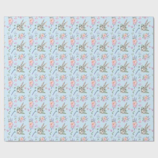 Adventure Park Osterfest Bunny Spring Pastel Blume Geschenkpapier (Flach)