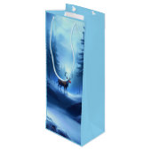 Adventure Park Rentier Winter Wonderland Geschenktüte Für Weinflaschen (Rückseite Schrägansicht)