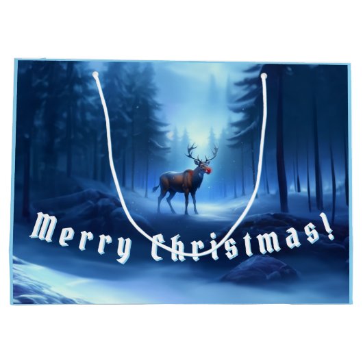 Adventure Park Rentier Winter Wonderland Große Geschenktüte (Rückseite)