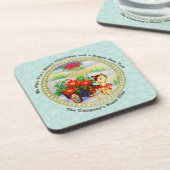 Adventure Park Vintage Weihnachten Rentier & Blume Getränkeuntersetzer (Linke Seite)