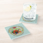 Adventure Park Vintage Weihnachten Rentier & Blume Glasuntersetzer (Schrägansicht)