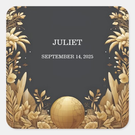 Adventure Passport Boarding Pass Brautparty Quadratischer Aufkleber (Vorderseite)