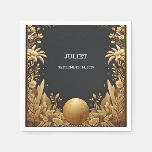 Adventure Passport Boarding Pass Brautparty Serviette (Vorderseite)