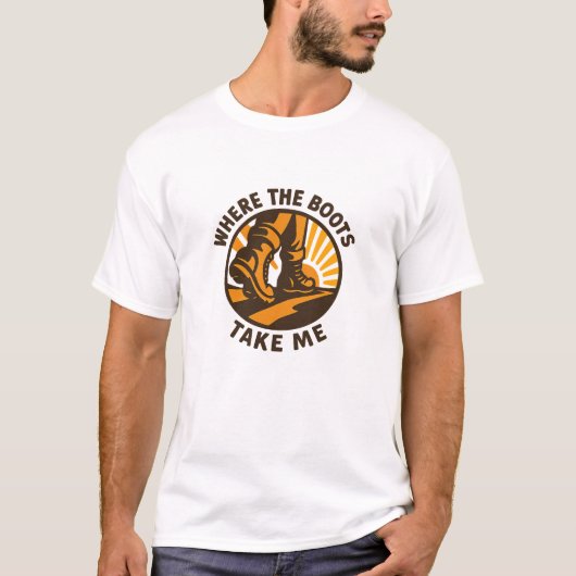 Adventure Path Golden Boots Design T-Shirt (Vorderseite)