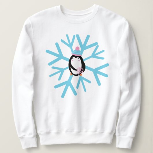 Adventure Pinguin Snowflake Weihnachten Sweatshirt (Design vorne)