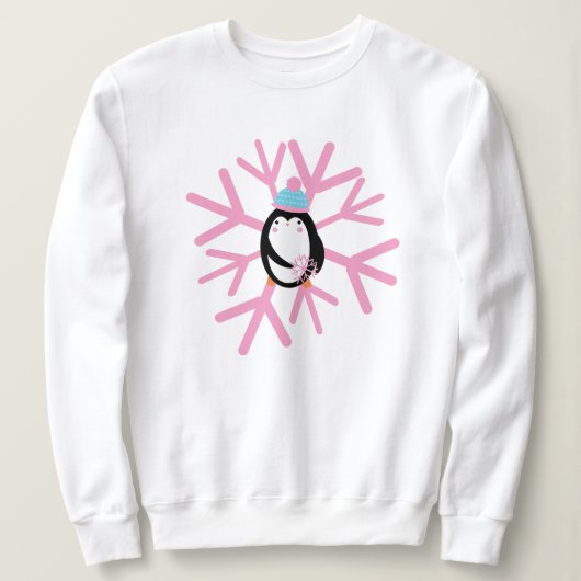 Adventure Pinguin Snowflake Weihnachten Sweatshirt (Design vorne)