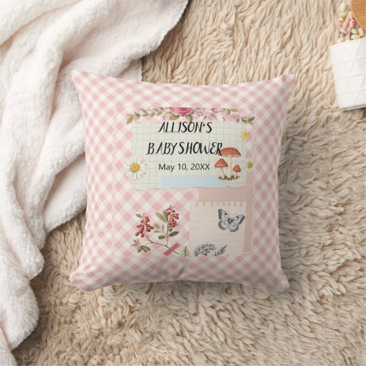 Adventure Pink Checkered Throw Kissen für Baby Sho (Decke)