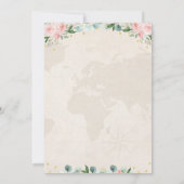 Adventure Pink Gold Floral Travel Brautparty Einladung (Rückseite)