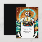 Adventure Pirate zum Geburtstag von Kids's Pastel  Dankeskarte (Vorne/Hinten)