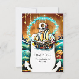 Adventure Pirate zum Geburtstag von Kids's Pastel  Dankeskarte