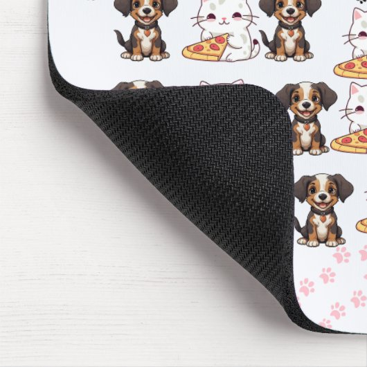 Adventure Puppy and Kitten mit Pizza Mousepad (Ecke)