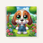 Adventure Puppy in Overalls Notizblock (Vorderseite)