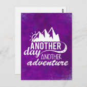 Adventure Quote - Berge im Lila Hintergrund Postkarte (Vorne/Hinten)