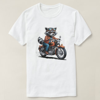Adventure Raccoon Biker Classic Motorcycle Graphic T-Shirt