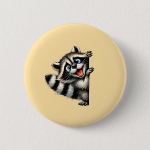 Adventure Raccoon Weihnachten Flüchtige Blick - Ni Button