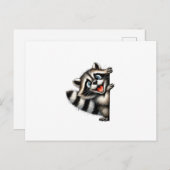Adventure Raccoon Weihnachten Flüchtige Blick - Ni Postkarte (Vorne/Hinten)