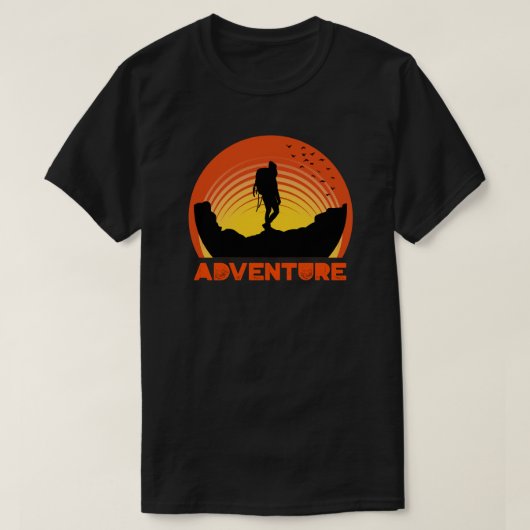 Adventure Retro Summer Sunset T-Shirt (Design vorne)