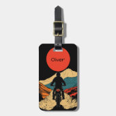 Adventure Rider Illustration Gepäckanhänger (Vorderseite vertikal)