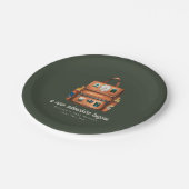 Adventure Rucksack + Flaschen Green Baby Dusche Pappteller (Schrägansicht)