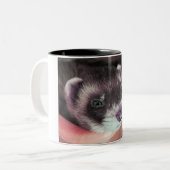 Adventure Sable Ferret Foto Zweifarbige Tasse (Vorderseite Links)