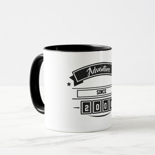 Adventure Since [Year] Custom Coffee  Tasse (Vorderseite Links)