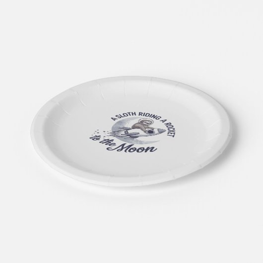 Adventure Sloth Astronaut Pappteller (Schrägansicht)