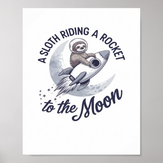 Adventure Sloth Astronaut Poster (Vorne)
