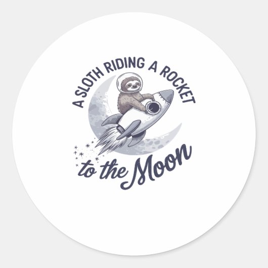 Adventure Sloth Astronaut Runder Aufkleber (Vorderseite)