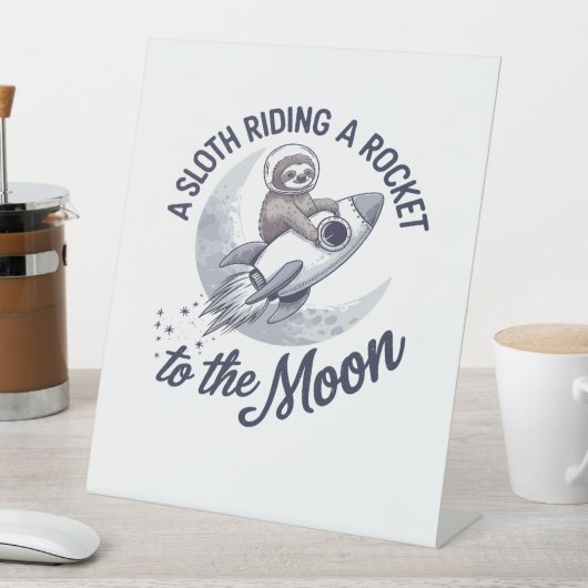 Adventure Sloth Astronaut Sockelschild (In Situ)