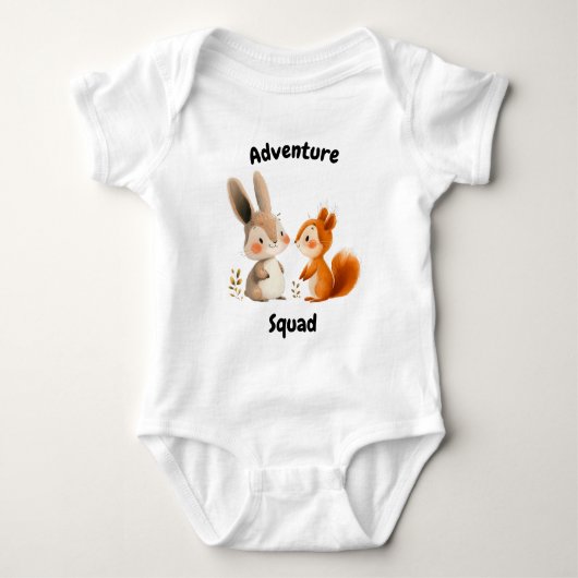 Adventure Squad Rabbit and Eichhörnchen - Niedlich Baby Strampler (Vorderseite)