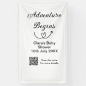 Adventure startet Baby Dusche Scan QR Banner (Vertikal)