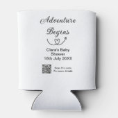 Adventure startet Baby Dusche Scan QR Dosenkühler (Rückseite)